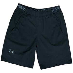 NWOT Under Armour Mens Shorts Size M Black Athletic Logo On Elastic Waistband